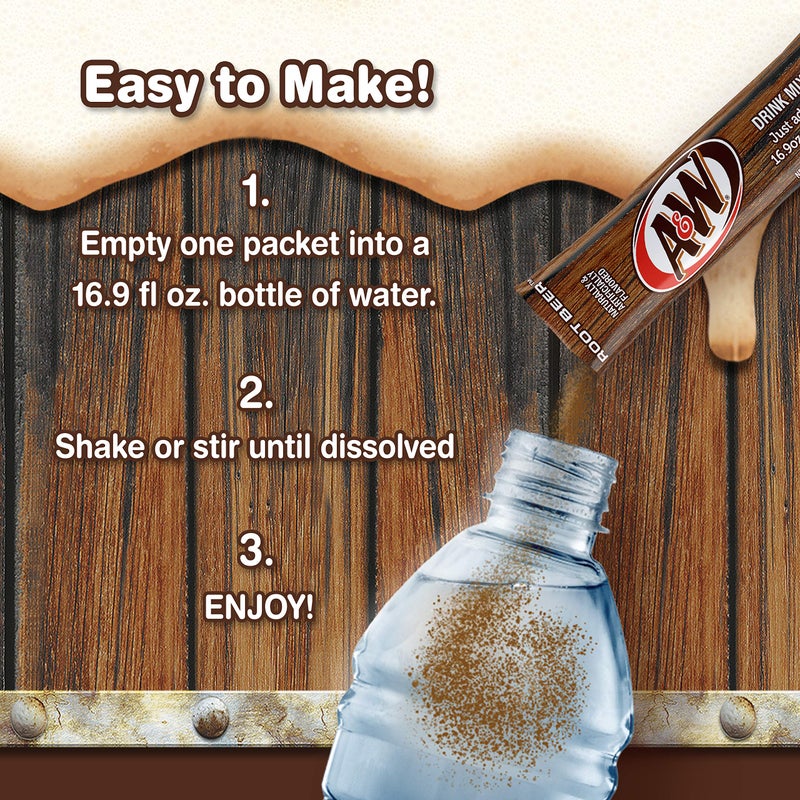A&W, Root Beer - Powder Drink Mix - (12 boxes, 72 sticks) - Sugar Free & Delicious, Makes 72 flavored water beverages - Image 5
